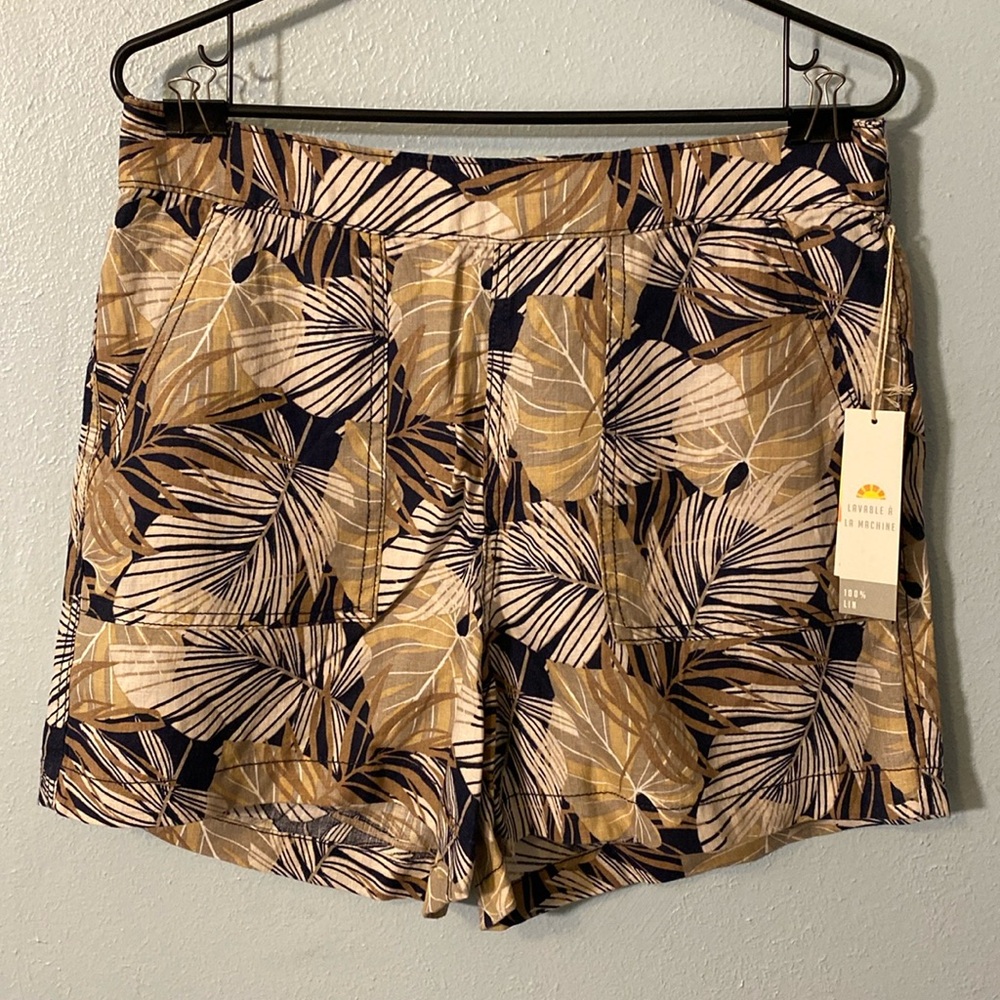 NWT C&C California 100% Linen Pull-On Shorts